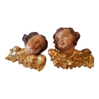 Antique Cherub Heads - a Pair For Sale