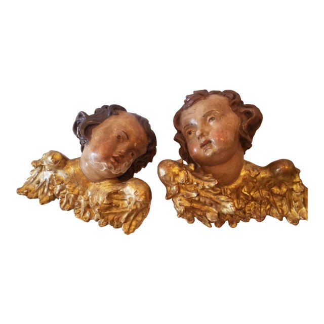 Antique Cherub Heads - a Pair For Sale