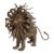 Vintage Brutalist Embossed Brass and Steel Lion Sculpture by Pal Kepenyes For Sale
