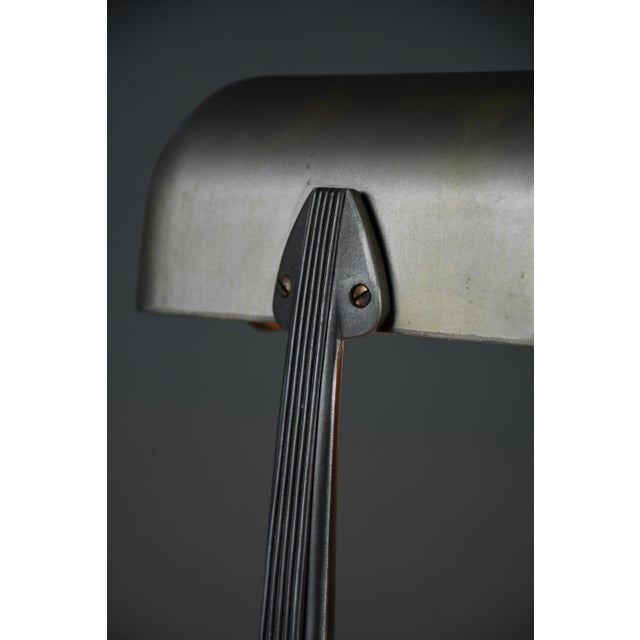Art Deco Model 52 Aviator Desk Lamp with Integrated Pen Tray & Ashtray Base from Erpé, Belgium, 1930s For Sale - Image 3 of 14