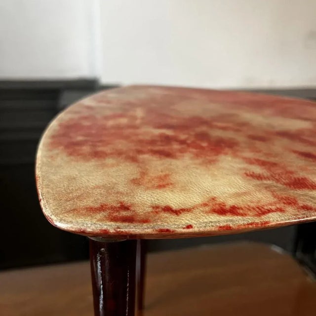 Coffee Table in Red Lacquered Goatskin Parchment by Aldo Tura, Italy, 1950s For Sale - Image 6 of 15