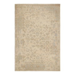 Rug & Kilim’s Oushak Style Oversized Rug in Beige/Brown, With Floral Patterns For Sale