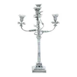 Old English Silverplate Five Light Candelabrum by James Dixon, Circa 1860 For Sale