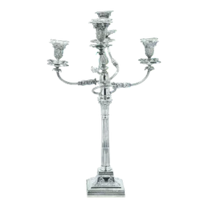 Old English Silverplate Five Light Candelabrum by James Dixon, Circa 1860