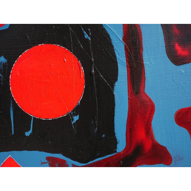 Paul Reeves "Neanderthal" Contemporary Blue and Red Geometric Abstract Painting, 2023 For Sale - Image 4 of 12
