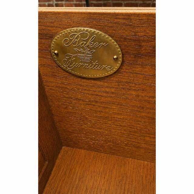 Late 20th Century Michael Taylor for Baker Walnut Cabinet With Brass Hardware For Sale - Image 12 of 12
