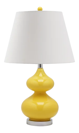 Phillips 24-Inch H Double Gourd Glass Table Lamp - Yellow