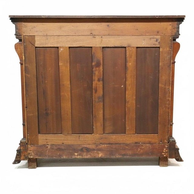 Late 19th Century Renaissance Revival Ebonized Walnut Paneled Credenza With Marquetry & Inlay For Sale - Image 12 of 14