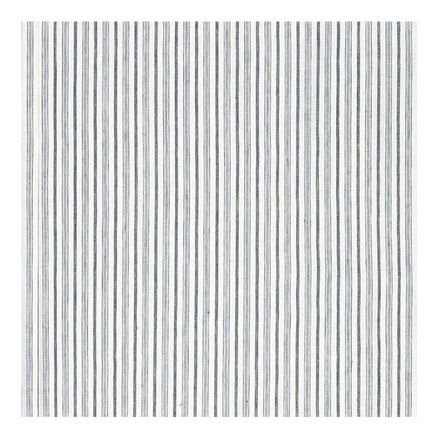 Schumacher Muir Linen Sheer Fabric in Denim For Sale