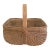 Vintage Nantucket-Style Handwoven Rattan Gathering Basket For Sale