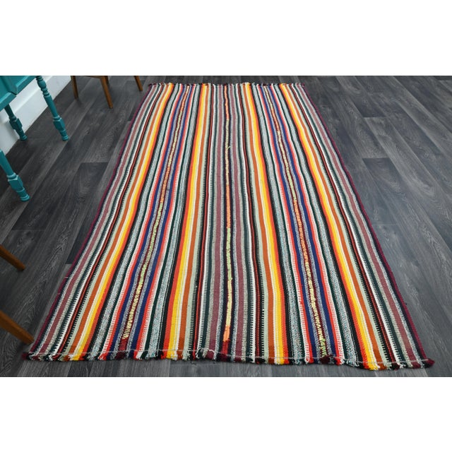 Vintage Turkish Hand-Knotted vintage rug is a semi-antique vintage runner rug.'70s Eastern region of Turkey's unique rug...