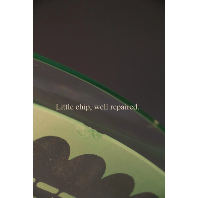 Metal Italian Decorative Glass Double Disc Pendant Lamp, 1950s For Sale - Image 7 of 15