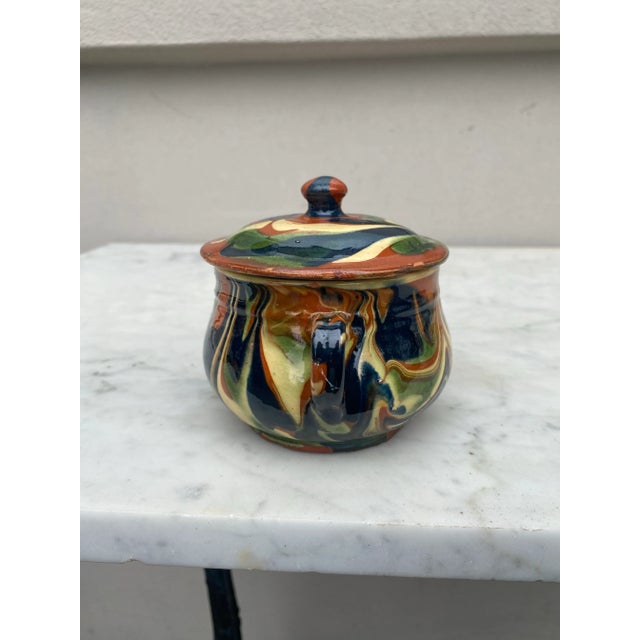 Late 19th Century Small Majolica Lidded Tureen Mixed Earths , Circa 1890 For Sale - Image 5 of 6