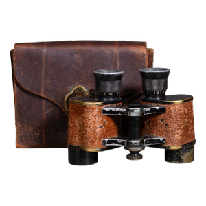 World War Era Us Army Signal Corps Binoculars and Leather Case c.1940