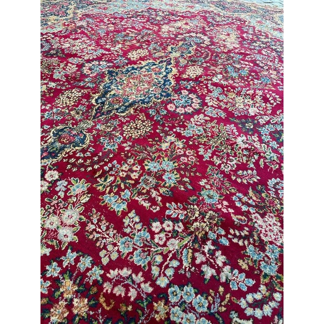Large Floral Kirman Style Rug, 1930s For Sale - Image 16 of 18