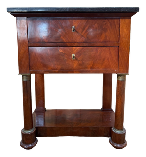 Empire Side Table in Walnut and Black Marble
