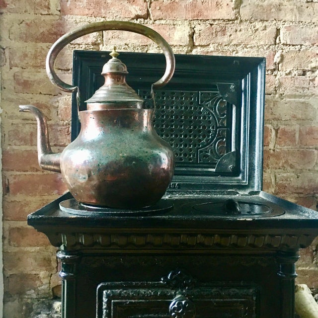 Antique Copper and Brass Tea Kettle For Sale - Image 10 of 10