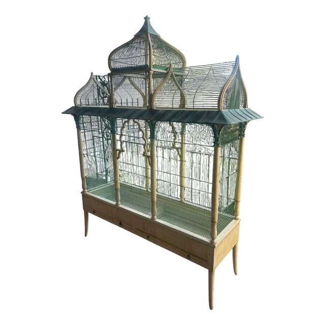 Ivory & Copper Sculpted Birdcage Crafted by Eric Lansdown, 1990s For Sale