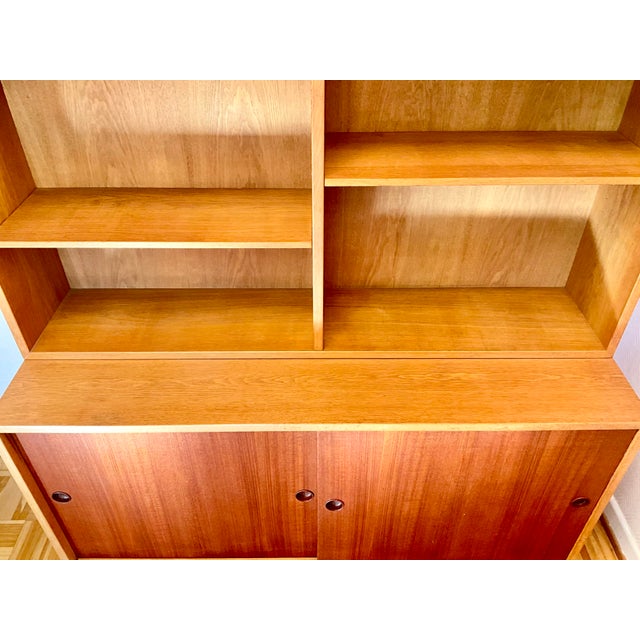 Karl Andersson & Söner Teak and Oak 2-Part Cabinet by Borge Mogensen for Karl Andersson & Soner, Denmark, 1960s For Sale - Image 4 of 18