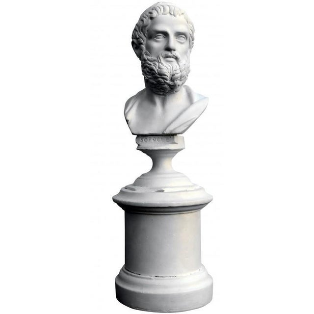 Small Busts of Philosophers, Poets and Orators, 20th Century, Plaster, Set of 5 For Sale - Image 6 of 7