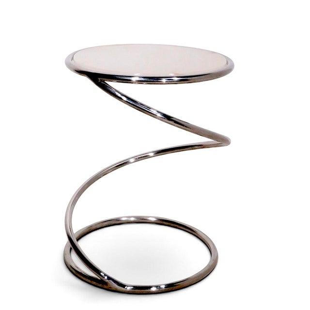 Pace 1970's Chrome Coil Table Att. To Rosen for Pace 1970's For Sale - Image 4 of 8