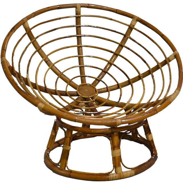 Vintage Rattan Bamboo Papasan Chair For Sale - Image 10 of 10