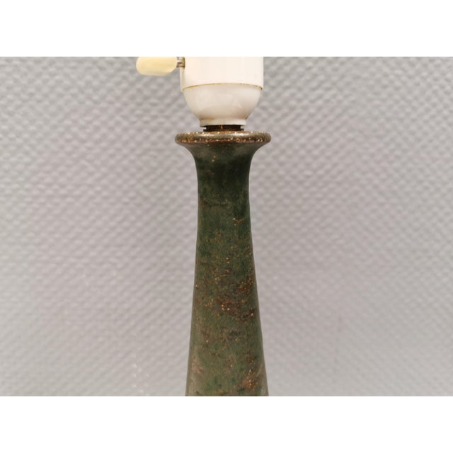 Dark Olive Green Stoneware Lamp from Palshus, Denmark, 19560s For Sale - Image 4 of 14