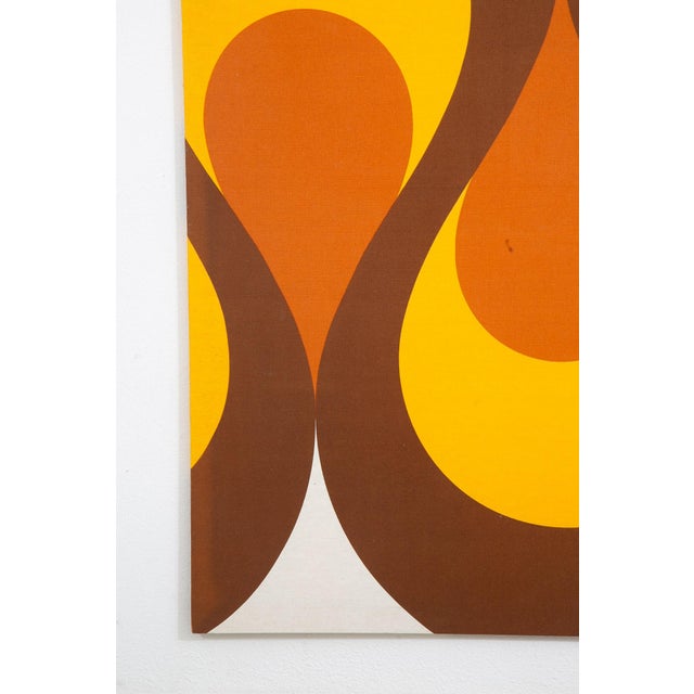 Mid Century Modern Tapestry Wall Art Orange 1970s Yellow Brown 34x54 Vintage MCM For Sale - Image 11 of 12