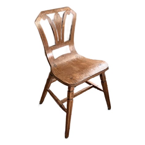 Early Bentwood European Arts and Crafts Chair With a Carved Back Splat For Sale