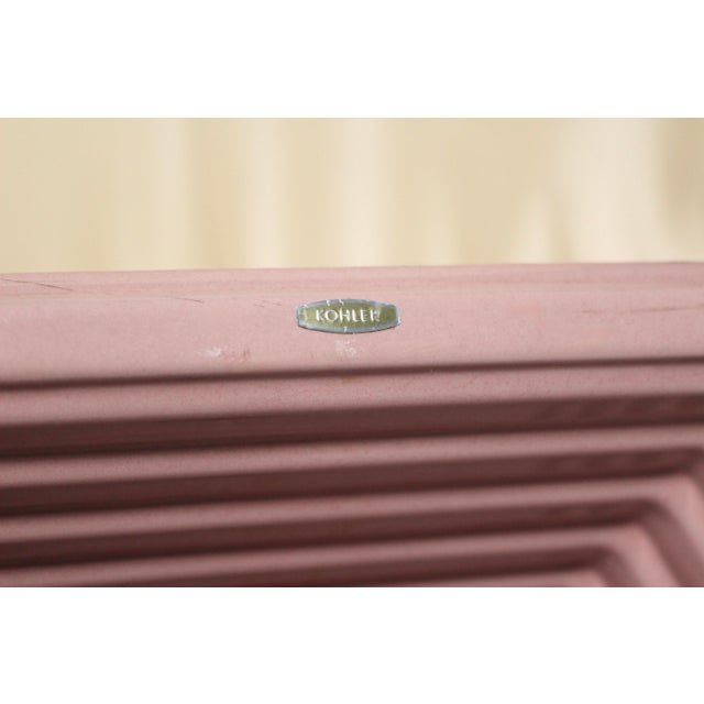 William Eckardt Kohler Pair of Inset Kohler Cast Iron Sinks in a Rose Pink for the Bathroom For Sale - Image 4 of 17