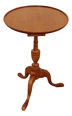 Custom Quality Queen Anne Style Tiger Maple Tilt Top Table