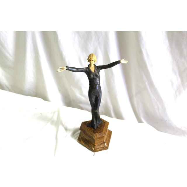 Metal 1990s Deco/Modern Figurine Marble base For Sale - Image 7 of 18