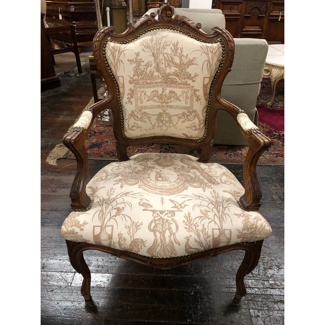 French Toile Side Chair Chairish