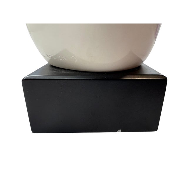 Mid 20th Century Edith Kolton Minimalist Glazed Ceramic Mother and Child Sculpture on Black Base For Sale - Image 10 of 11