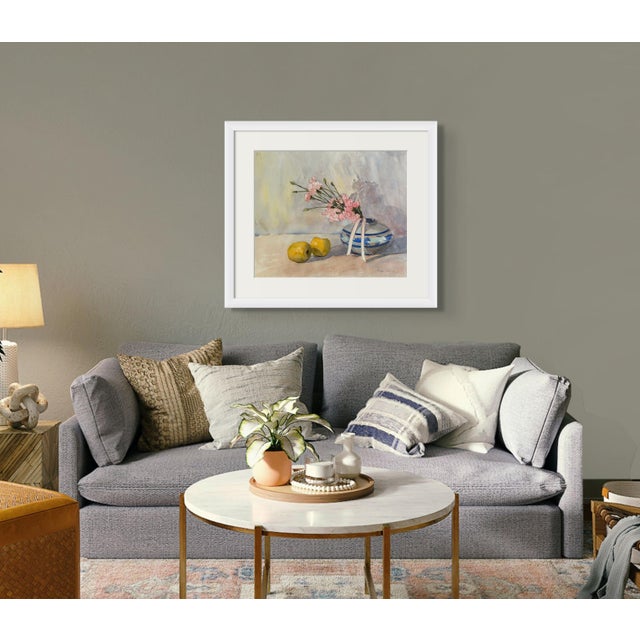 Paper "Apples in the Sunlight" Original Impressionist Flower and Fruits Still Life Watercolor on Paper Painting Art by Anna Novick, Framed For Sale - Image 7 of 11