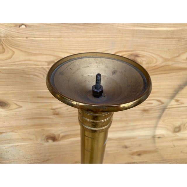 Early 20th Century Antique Church Altar Floor Candle Holders- Set of 2 For Sale - Image 5 of 6