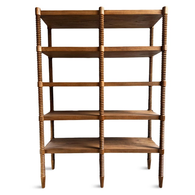 2020s Carved Spindle Wood Bookcase For Sale - Image 5 of 11