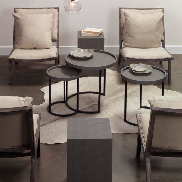 Structure Square Side Table in Grey For Sale - Image 4 of 5