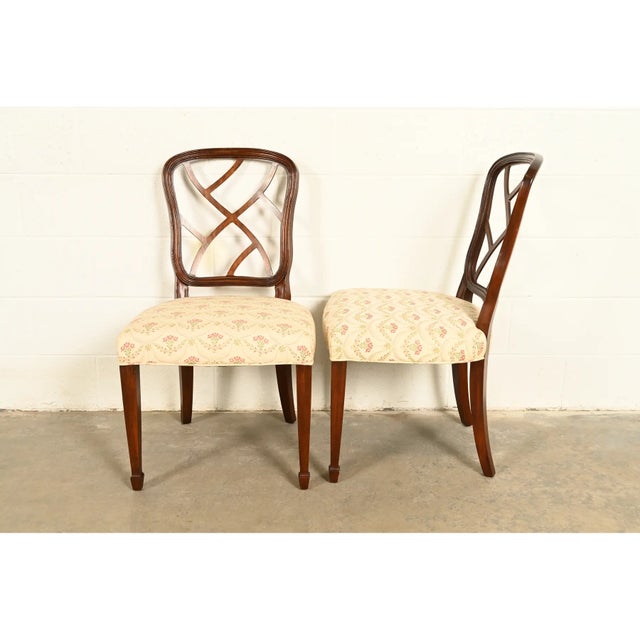 Kindel Furniture Style Federal Carved Mahogany Dining Chairs, Set of Six For Sale - Image 9 of 14