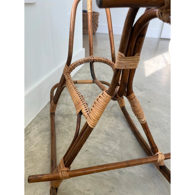 1960s Italian Bent Bamboo & Rattan Rocking Horse Attributed to Franco Albini For Sale - Image 11 of 11