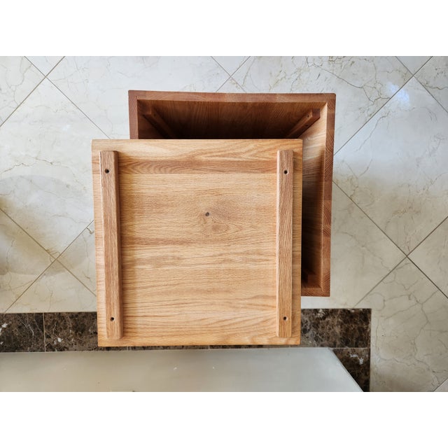 Striking Rustic Pyramid Wooden Chest - Versatile Modern Accent For Sale In San Diego - Image 6 of 10