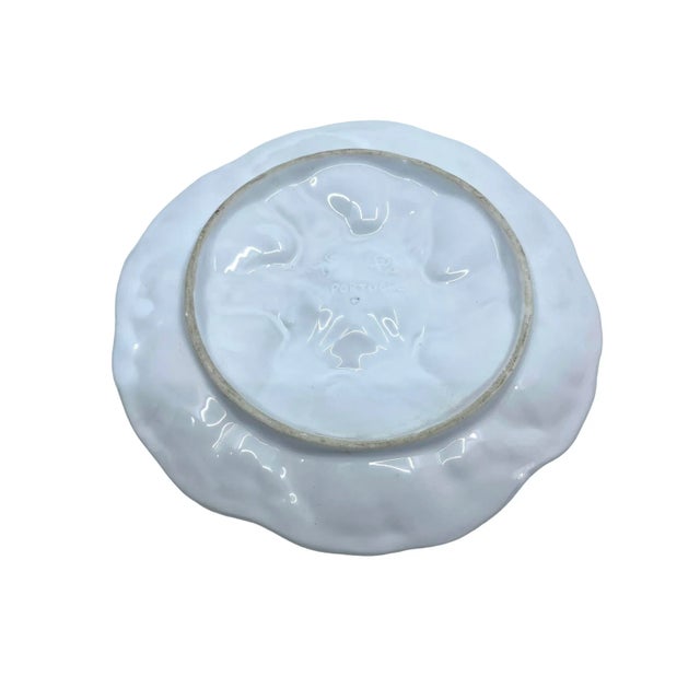 Vintage White Star Centered Oyster Plate Made in Portugal For Sale In New York - Image 6 of 7