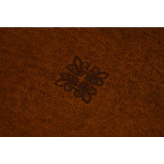 1990s Theodore Alexander Leather Top Pedestal Lamp Table For Sale - Image 5 of 9