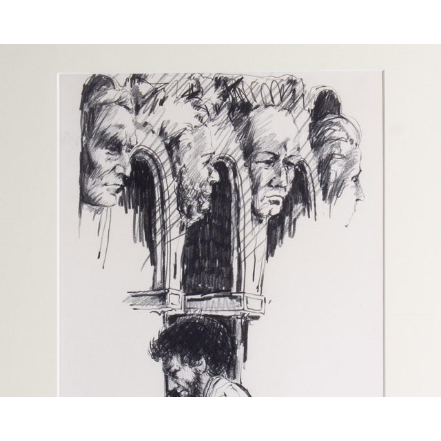 1969 Charcoal Figure Drawing by James L. Bruch For Sale - Image 4 of 8