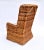 1960s Sculptural Braided Wicker Wingback Rattan Chair & Ottoman Set For Sale - Image 9 of 12
