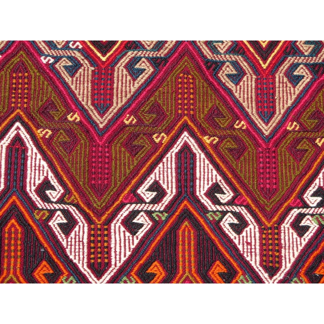 Textile Mid 20th Century Mid 20th Century Maroon Red Herringbone Design Turkish Kilim Rug Tribal Area Rug For Sale - Image 7 of 10