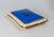 Mid-Century Vintage Blue and Cream Guilloche Enamel Makeup Compact For Sale - Image 4 of 9
