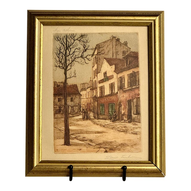 Vintage Framed French Still Life Print, Signed For Sale