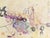 An abstract watercolor painting by the Canadian artist Walter Sorge (1931-2021). Titled "Fishing Boats in Kaohsiung," this...