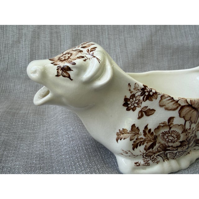 Vintage Ironstone Cow Creamer Royal Crownford England For Sale - Image 4 of 15